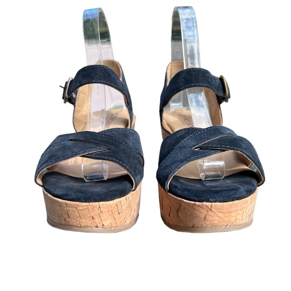 Cordani Candy Platform Cork Wedge Open-Toe Sandal Navy Blue EU Size 37 - Picture 3 of 16